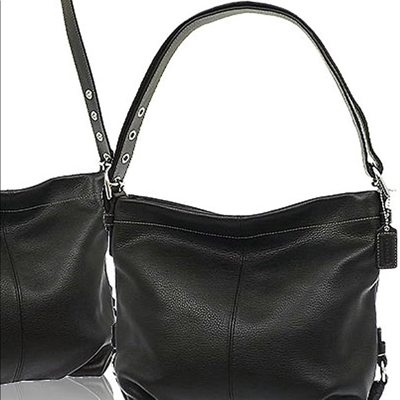 NIB SmallDefect Coach Black LEATHER DUFFLE $358 Re - Picture 6 of 9